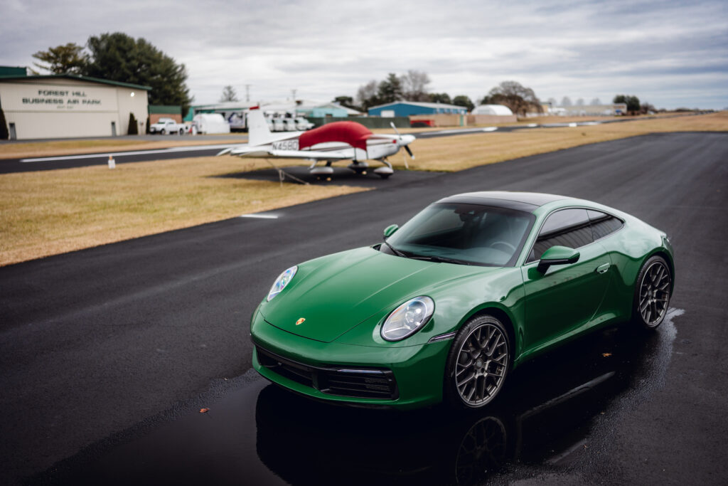 2025 Porsche 911 wrapped in british racing green brg ppf paint protection film by stek usa, from Alpine PPf in Denver Colorado