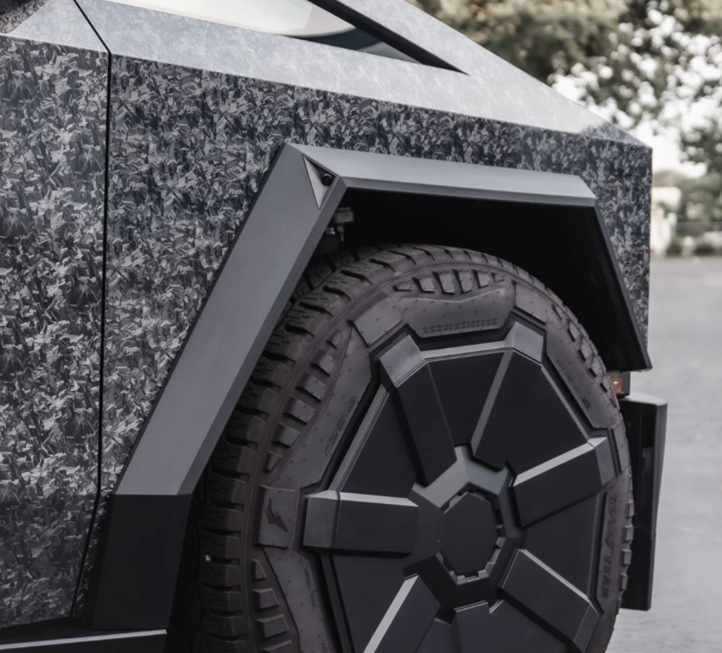 Dyno Forged Metal Pattern Paint protection film by STEK PPF install on 2025 Tesla Cyber Truck by Alpine PPF in Denver, Colorado