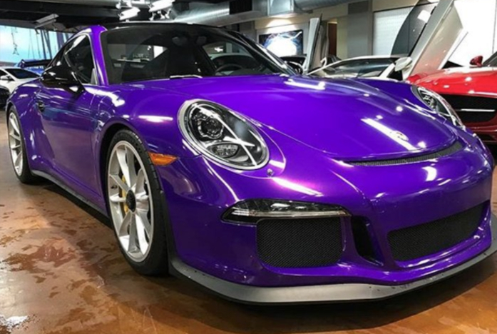 3M Plum Purple Vinyl Wrap on a 2017 Porsche 911 by Alpine PPF in Denver Colorado, with 3M Avery
